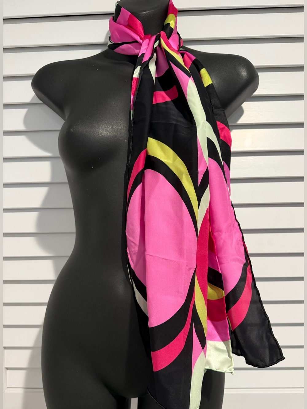 Vintage Bright Abstract 100% Silk Scarf